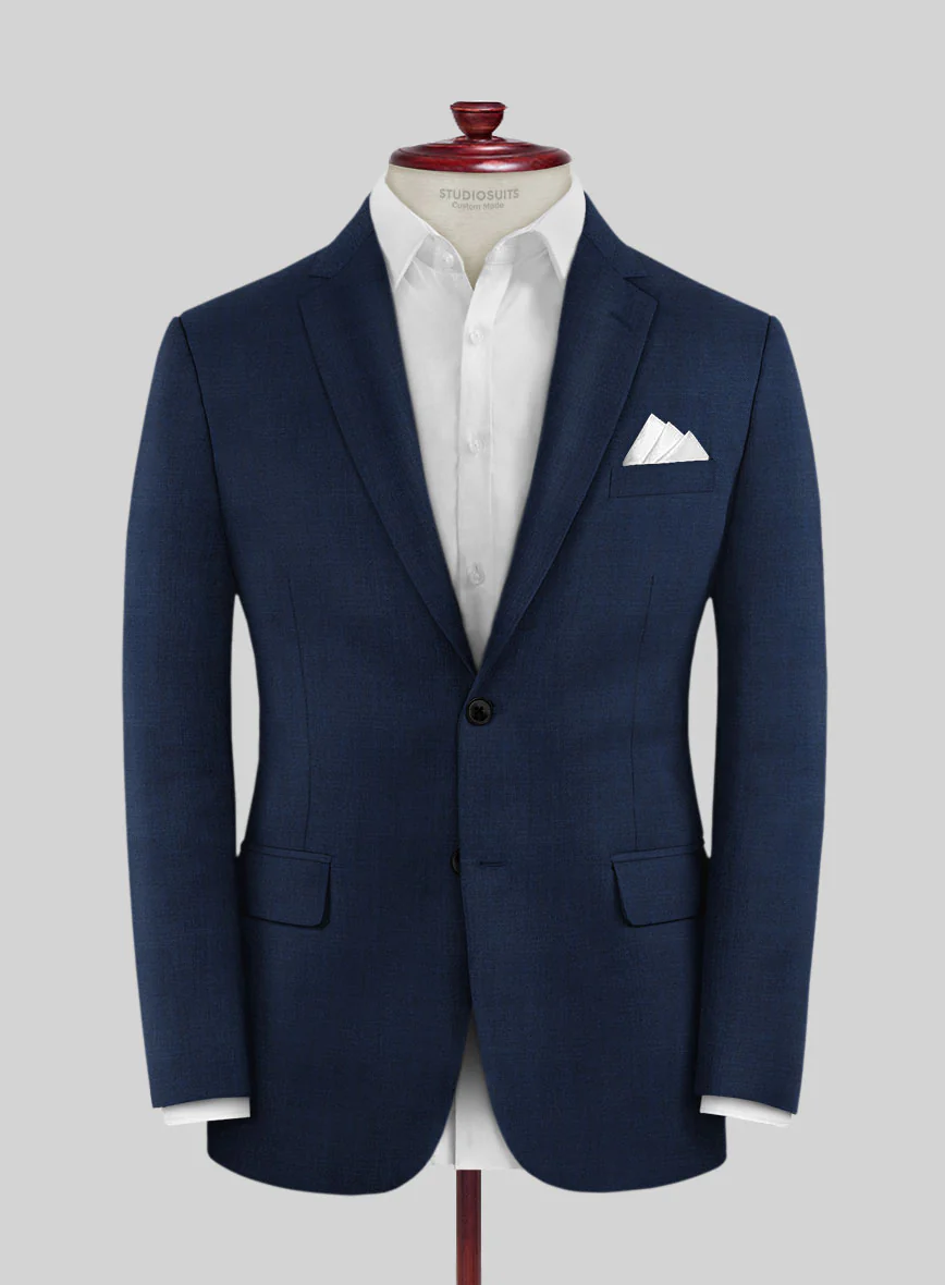 Fresco Mine Blue Wool Suit - Image 3