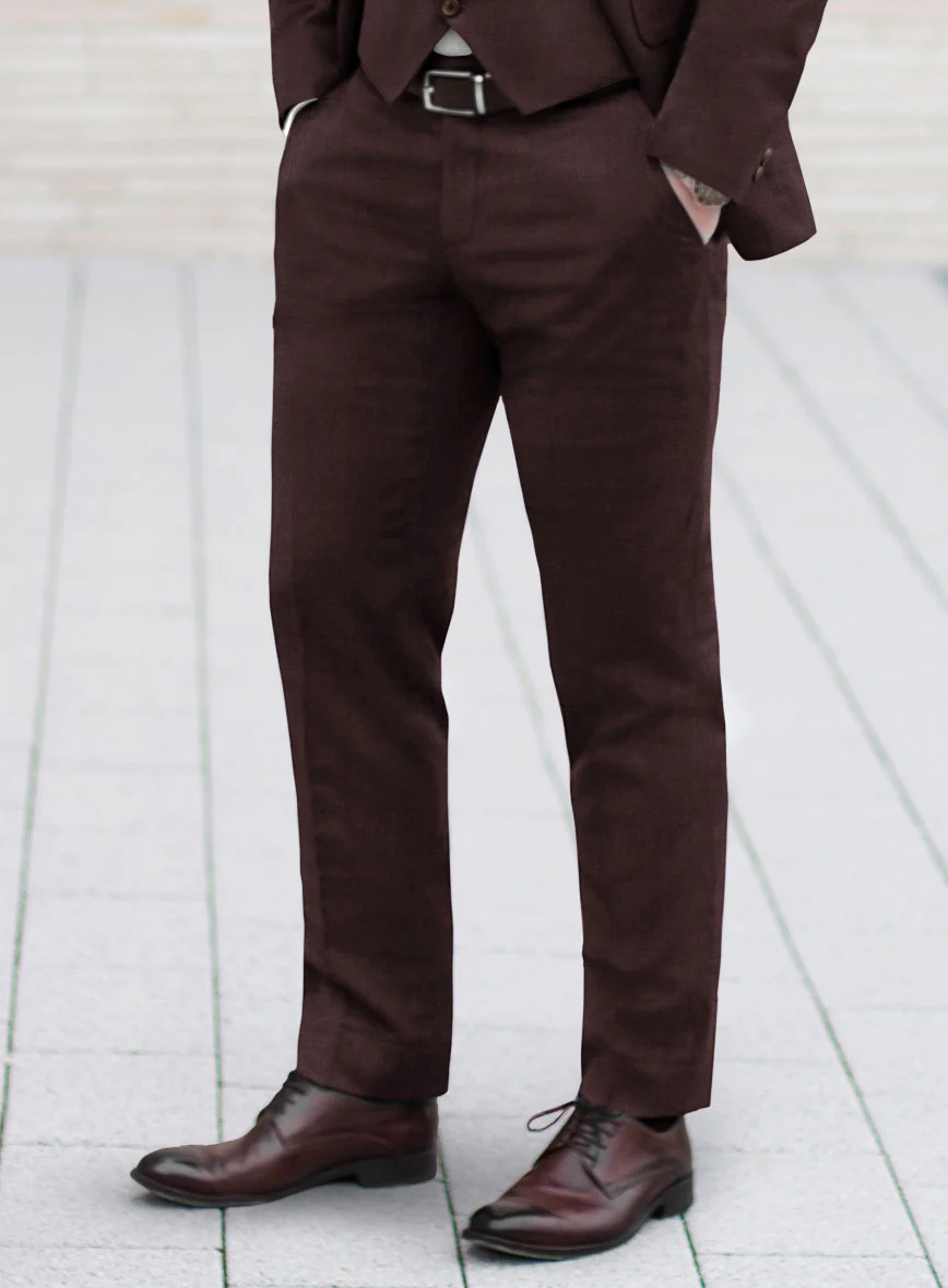 Fresco Wine Wool Pants - Image 2