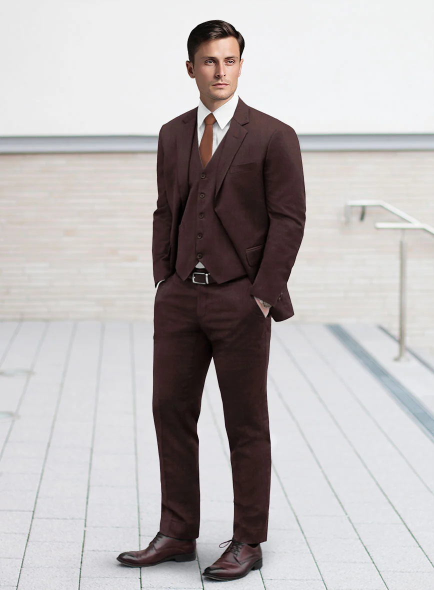Fresco Wine Wool Suit - Image 2
