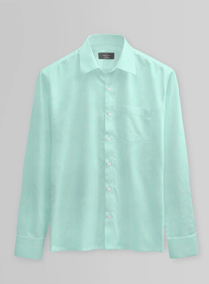 Fresh Aqua Cotton Shirt - Image 3