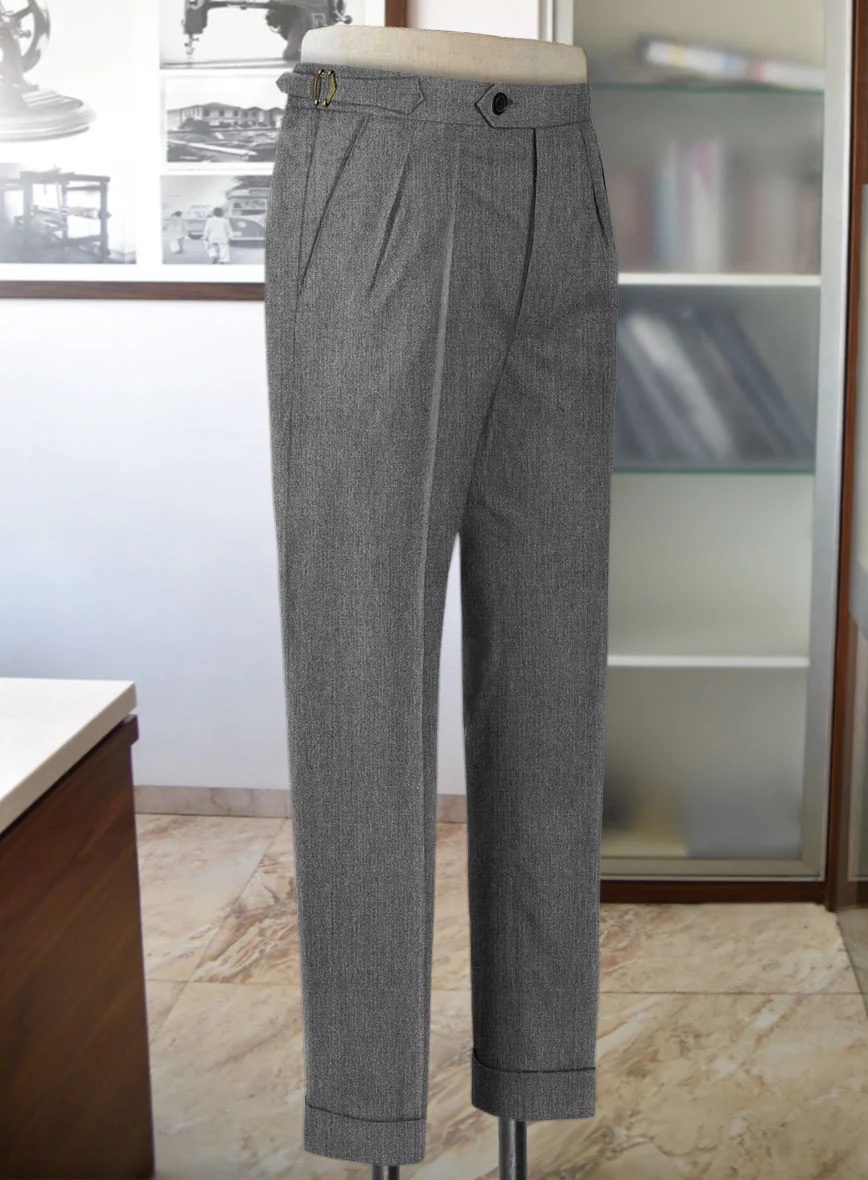 Frosted Mid Gray Terry Rayon Highland Trousers - Image 4