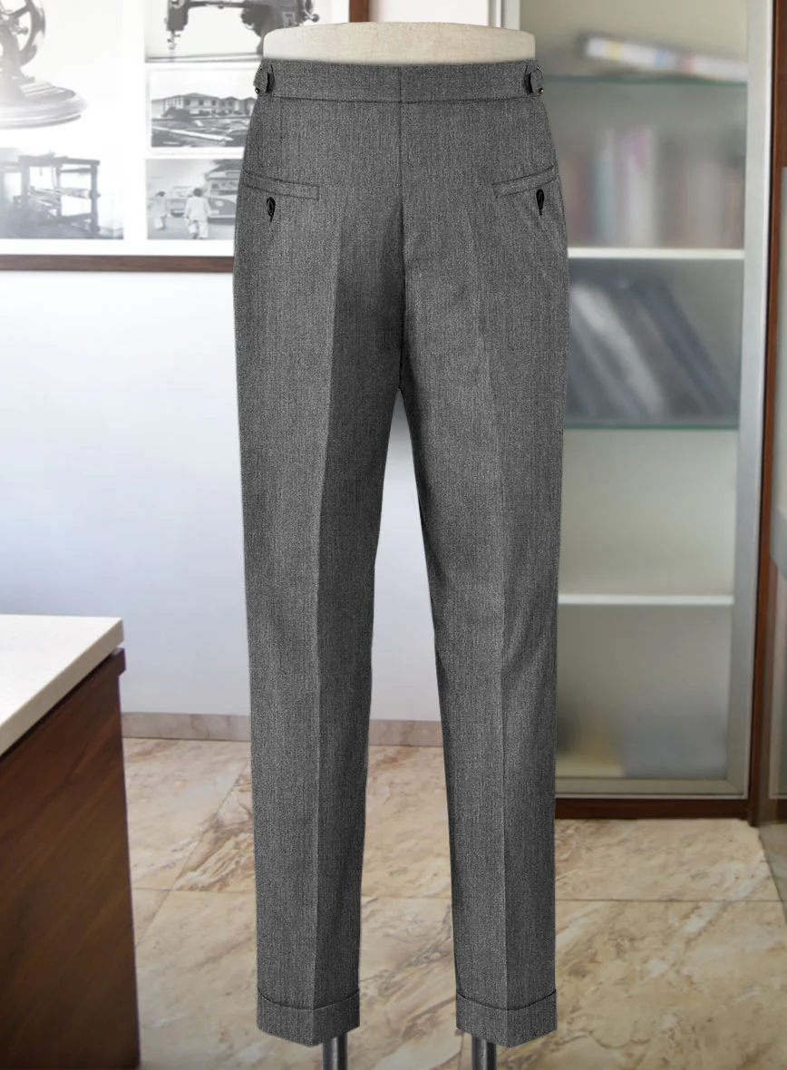 Frosted Mid Gray Terry Rayon Highland Trousers - Image 5