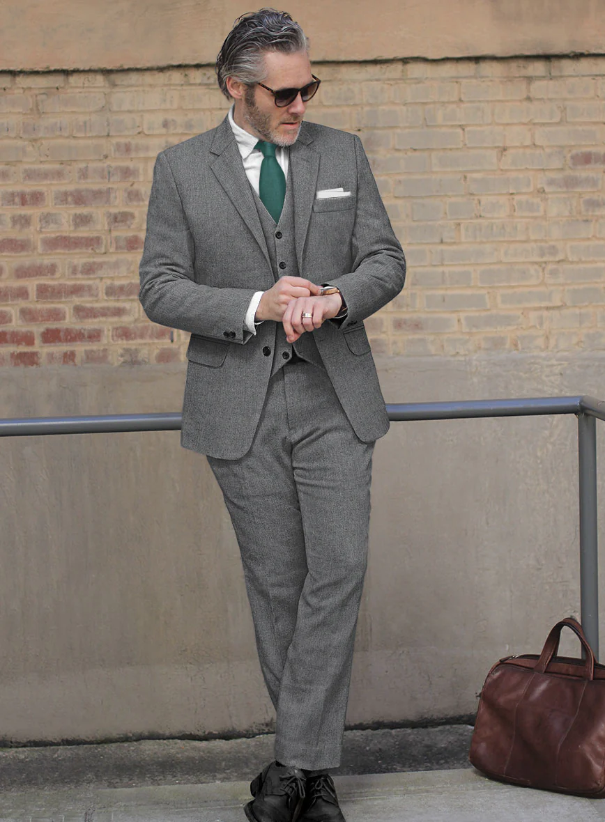 Frosted Mid Gray Terry Rayon Suit - Image 2
