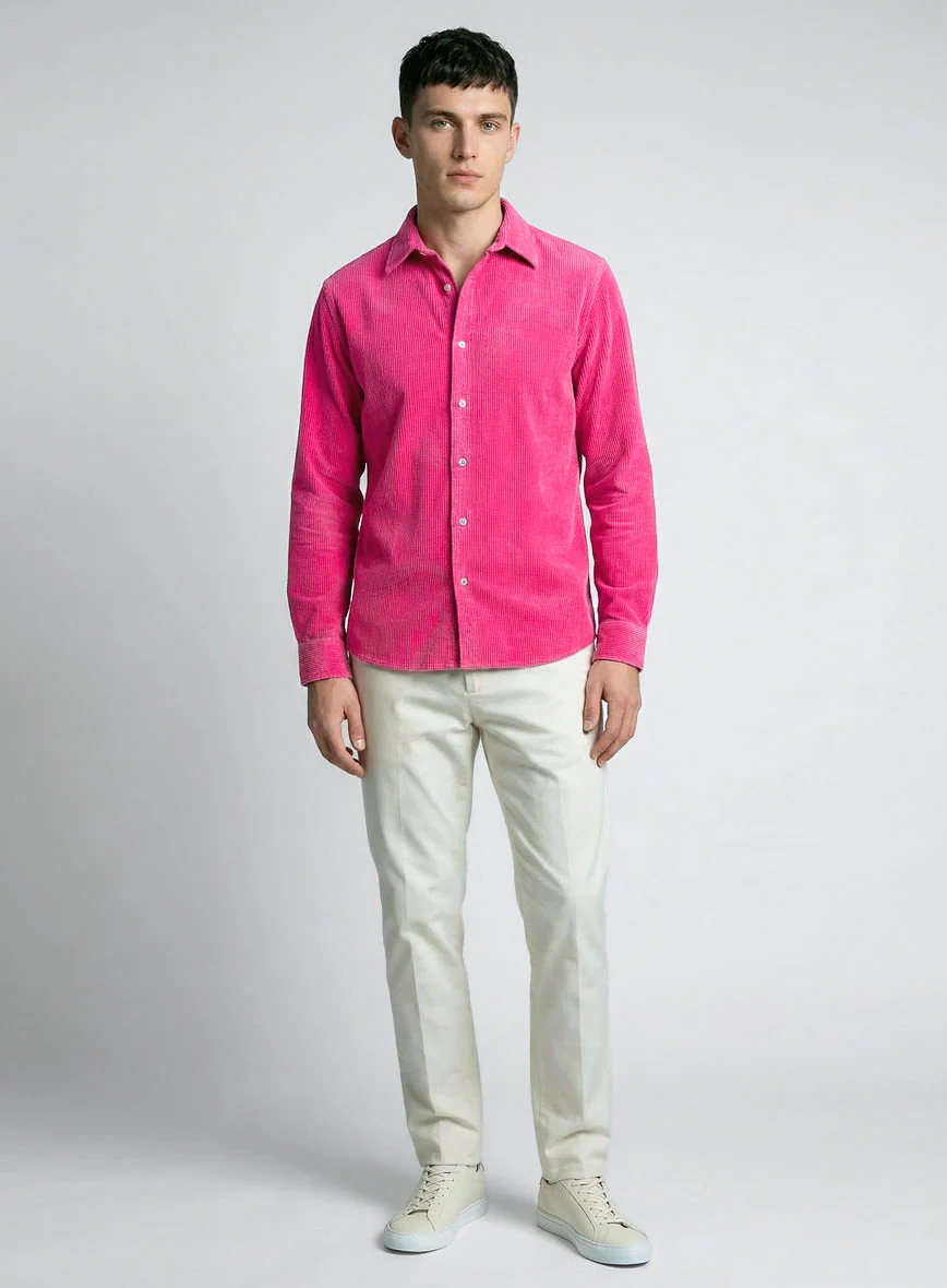 Fusica Pink Corduroy Shirt - Image 4