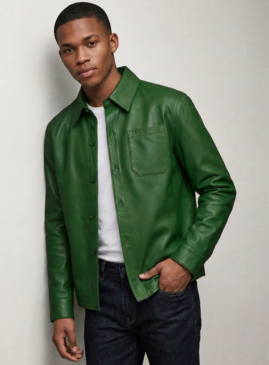 Galactic Brazil Green Leather Shirt - Image 4