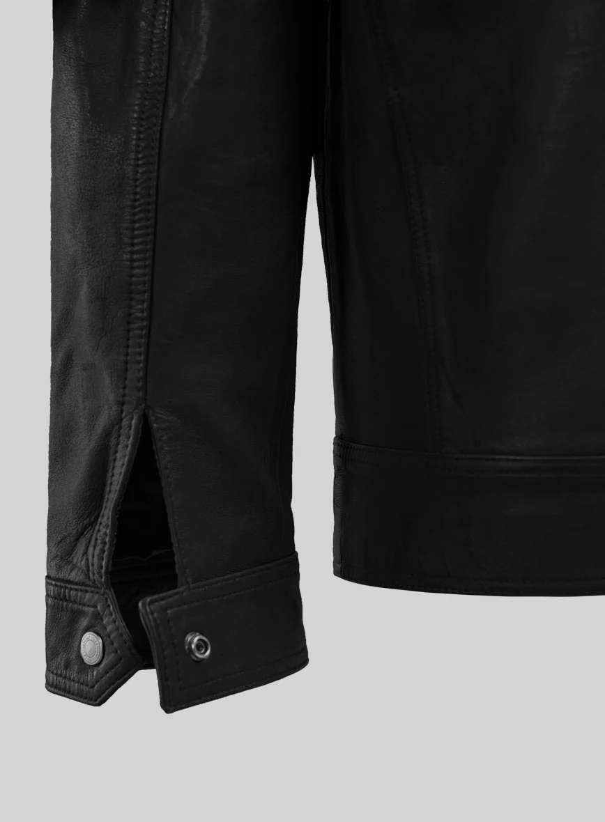 Galeforce Black Biker Leather Jacket - Image 2