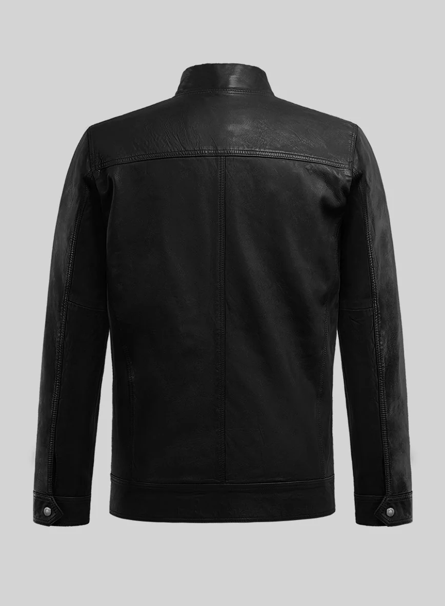Galeforce Black Biker Leather Jacket - Image 3