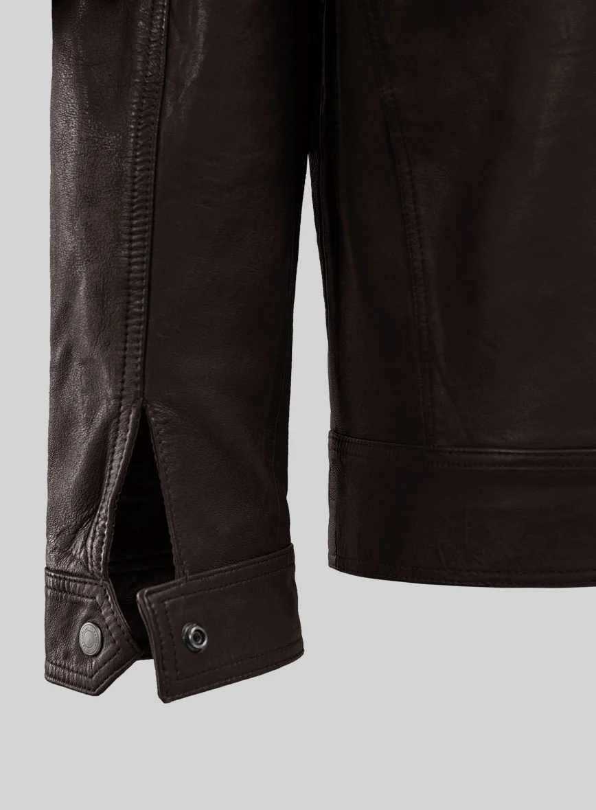 Galeforce Brown Biker Leather Jacket - Image 2