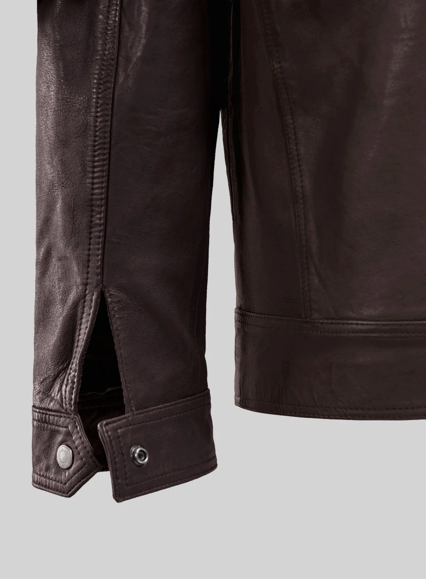 Galeforce Burgundy Biker Leather Jacket - Image 2