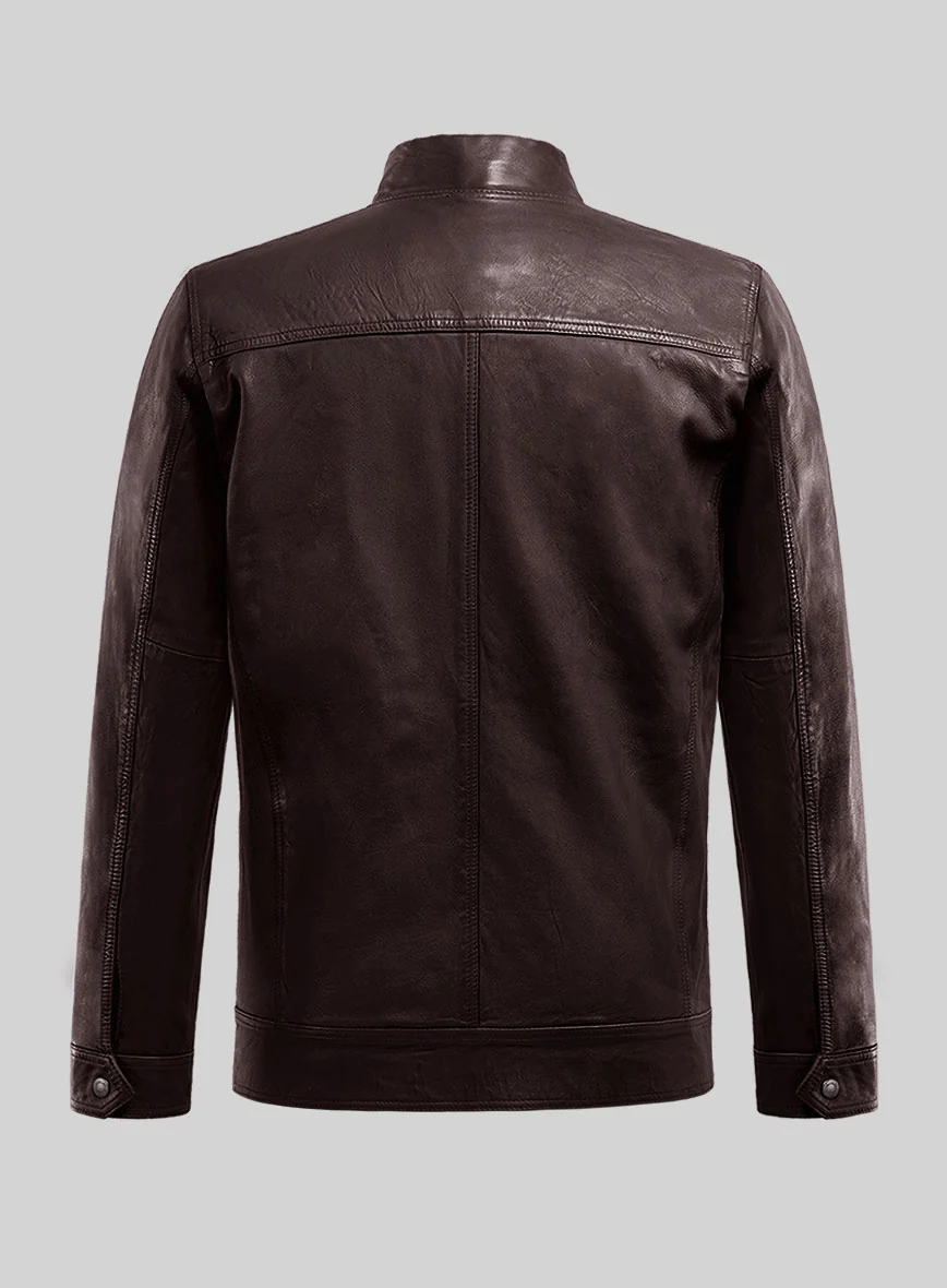 Galeforce Burgundy Biker Leather Jacket - Image 3