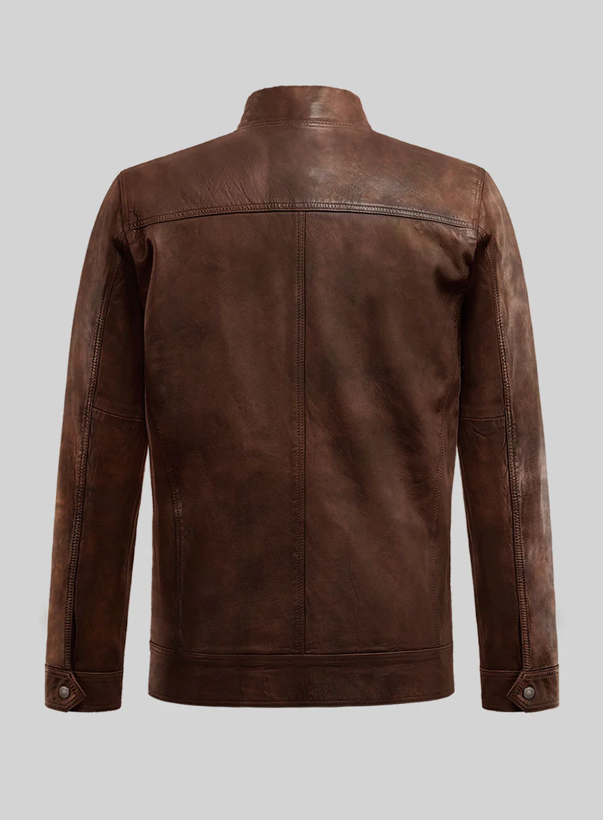 Galeforce Spanish Brown Biker Leather Jacket - Image 3