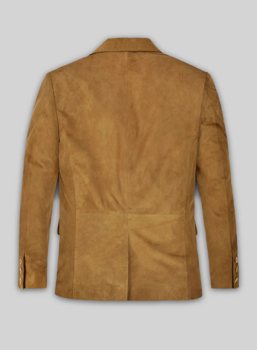 Ginger Brown Suede Leather Blazer - Image 3