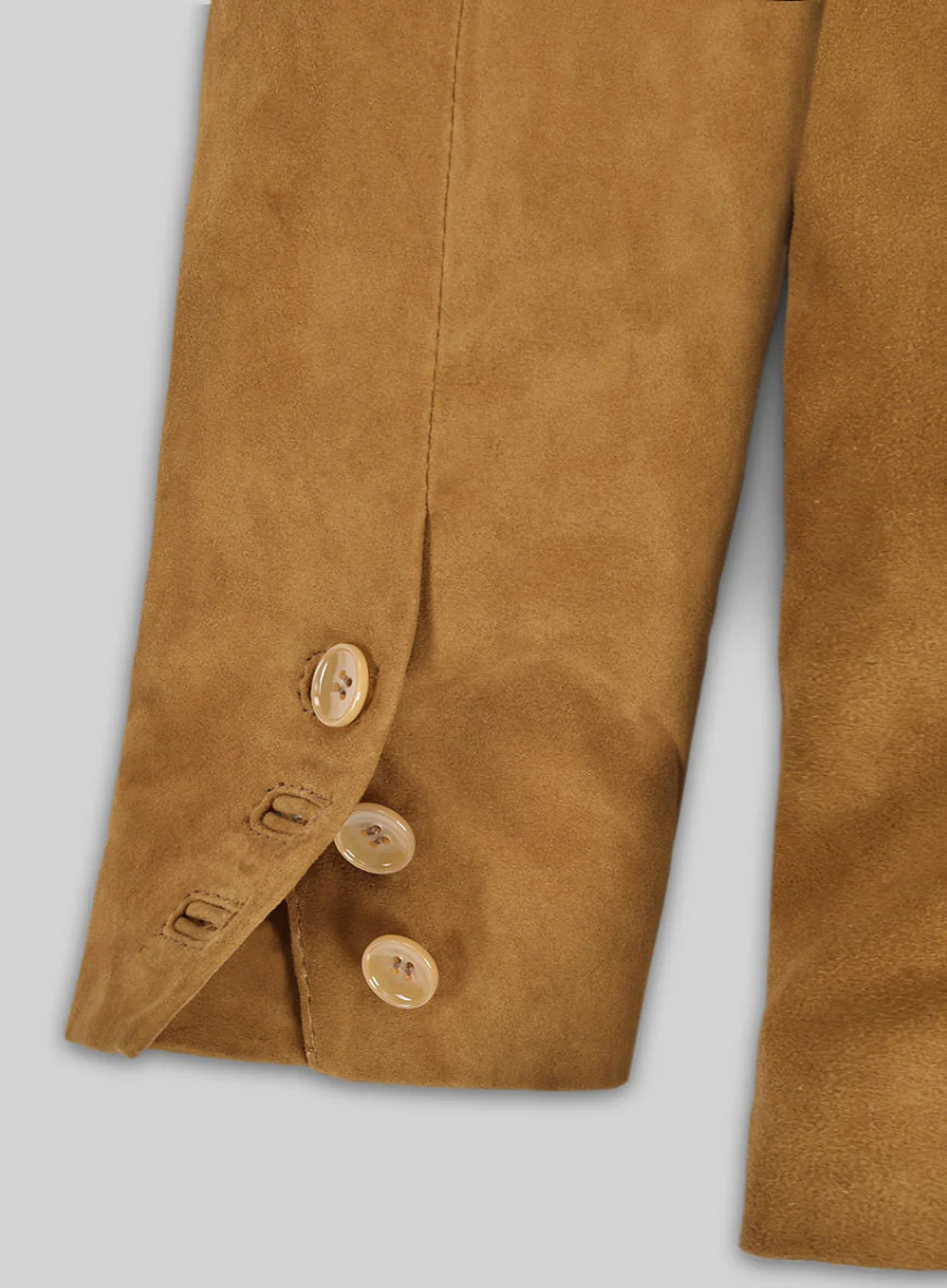 Ginger Brown Suede Leather Blazer - Image 4
