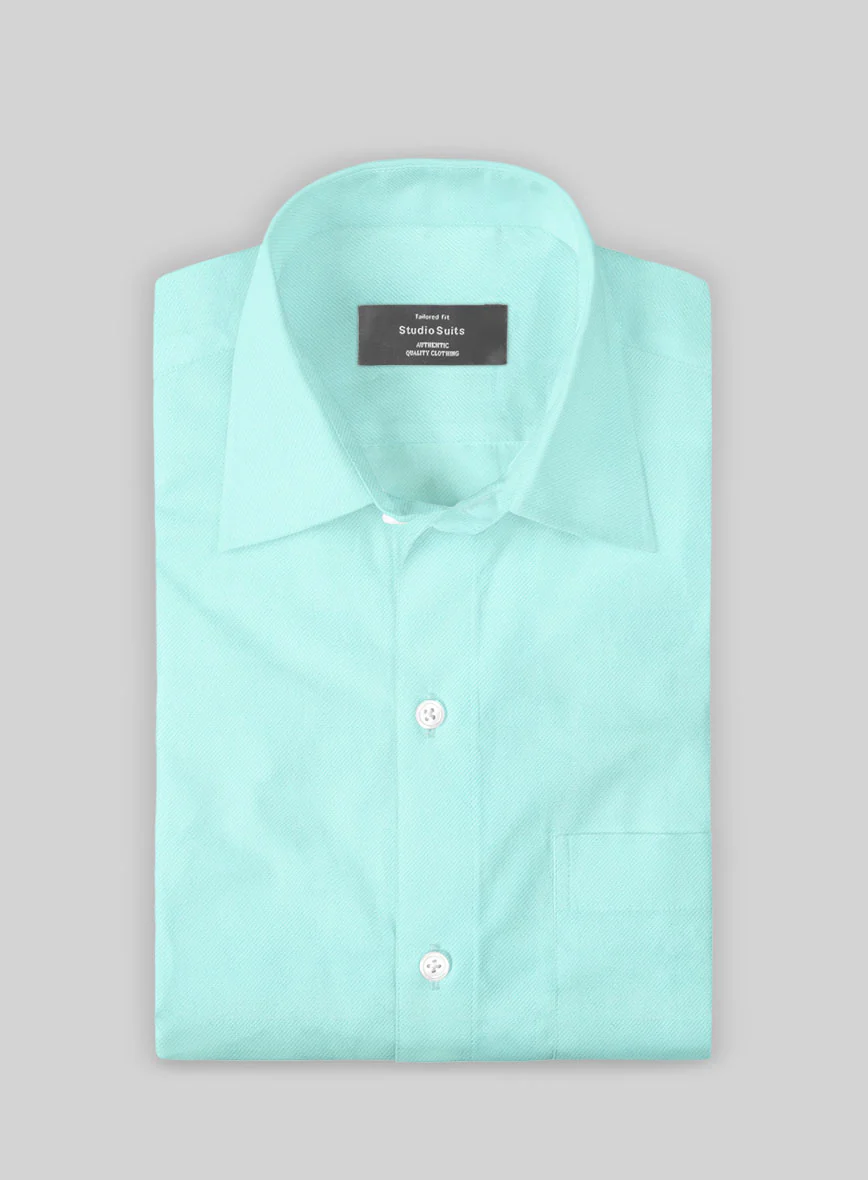 Giza Aqua Cotton Shirt - Image 2