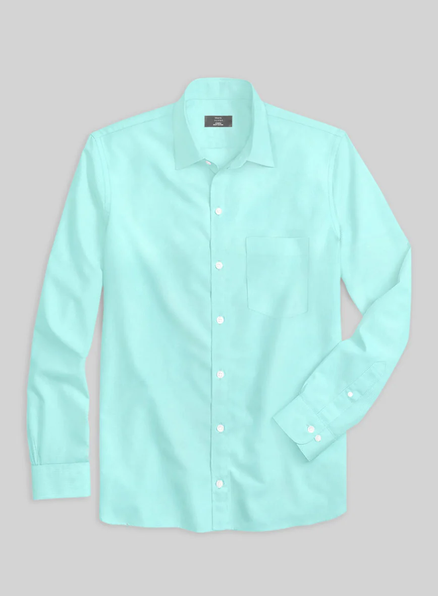 Giza Aqua Cotton Shirt - Image 3