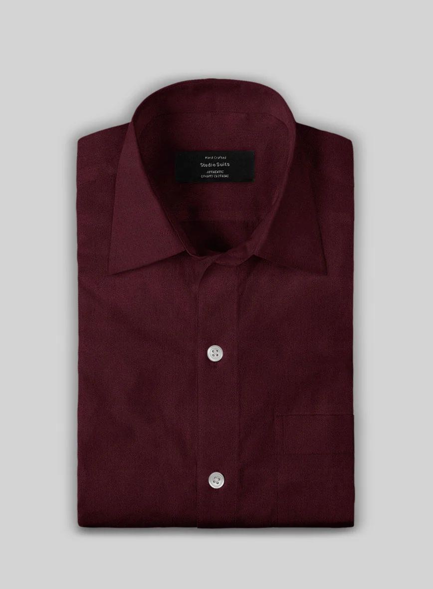 Giza Burgundy Cotton Shirt - Image 2