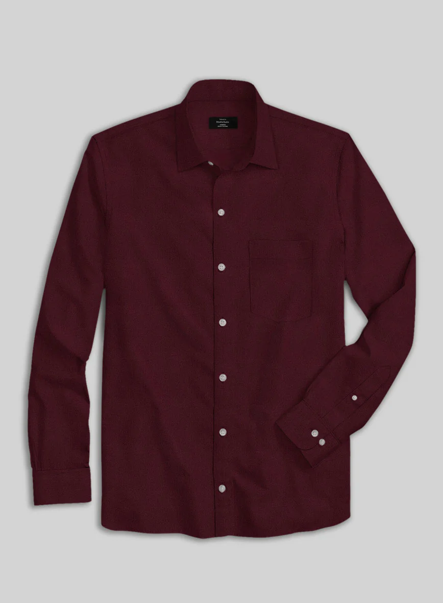 Giza Burgundy Cotton Shirt - Image 3
