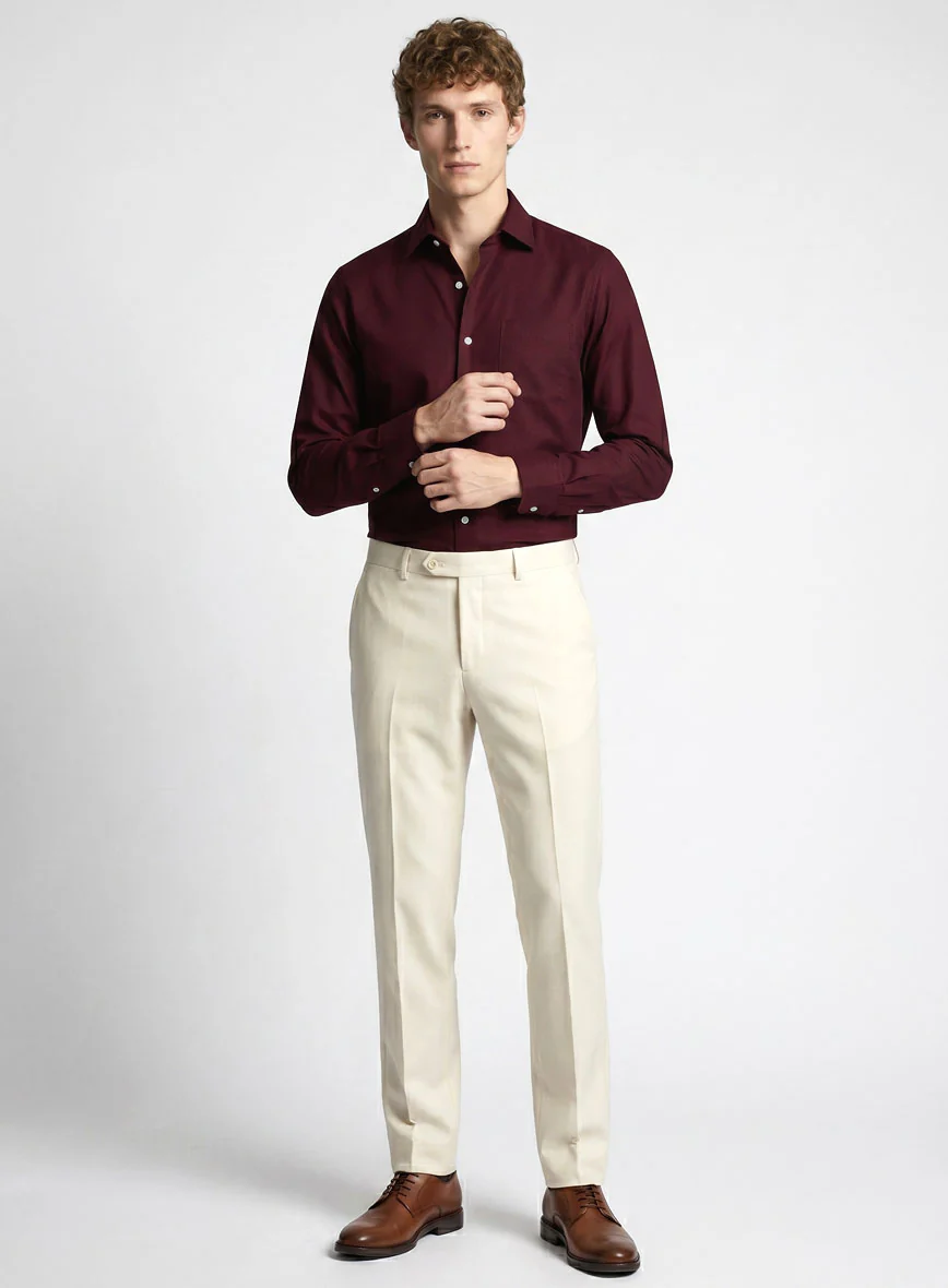 Giza Burgundy Cotton Shirt - Image 4