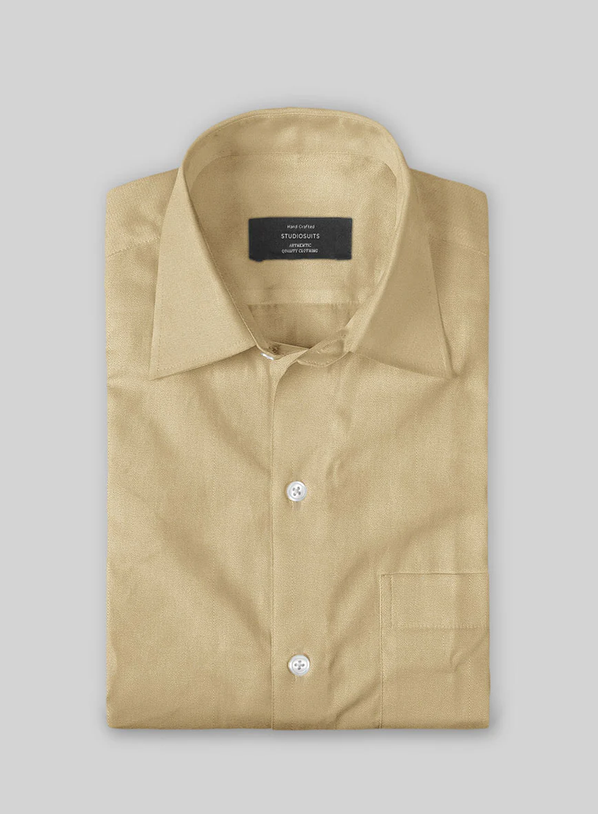 Giza Khaki Cotton Shirt - Image 2