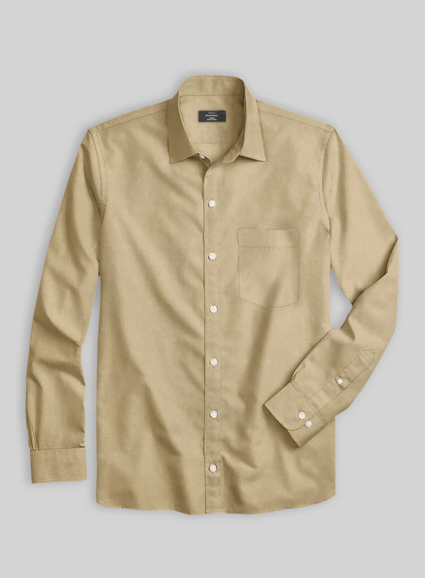 Giza Khaki Cotton Shirt - Image 3