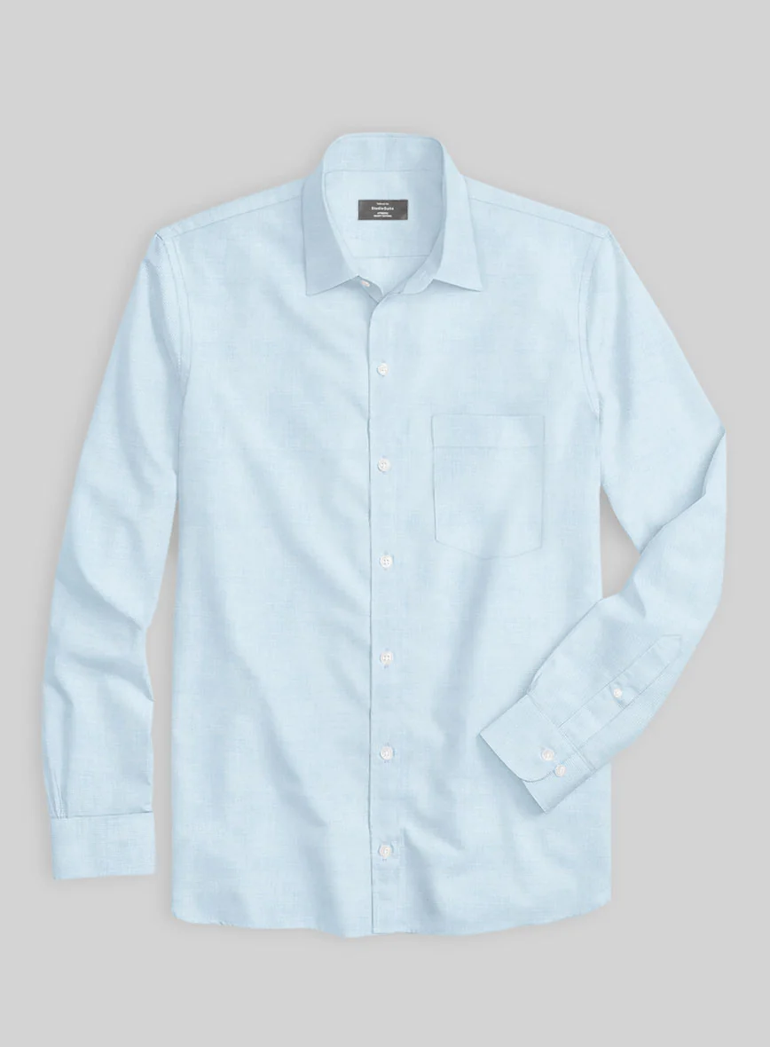 Giza Light Blue Cotton Shirt - Image 3