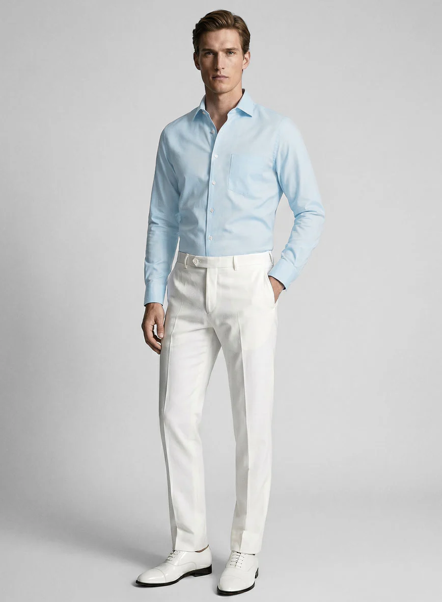 Giza Light Blue Cotton Shirt - Image 4