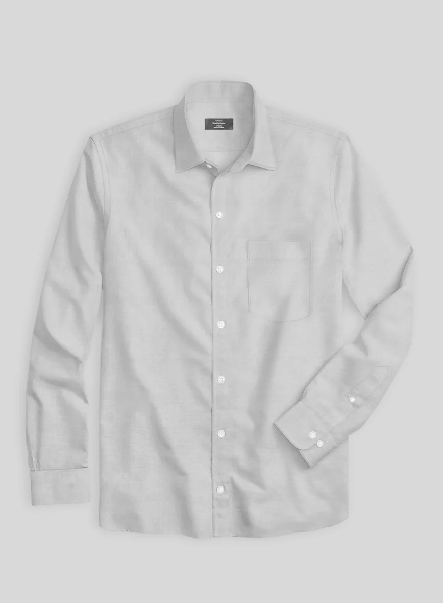 Giza Light Gray Cotton Shirt - Image 3