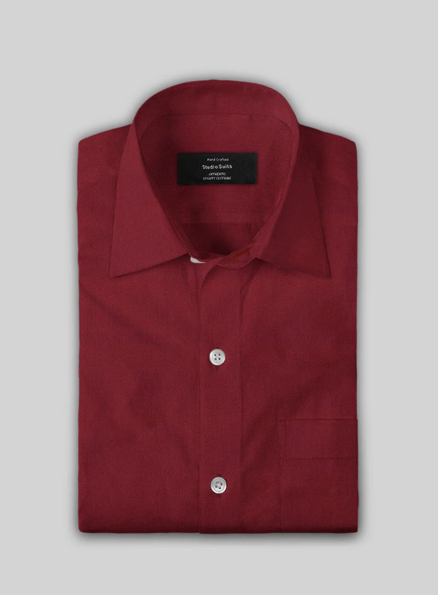 Giza Maroon Cotton Shirt - Image 2