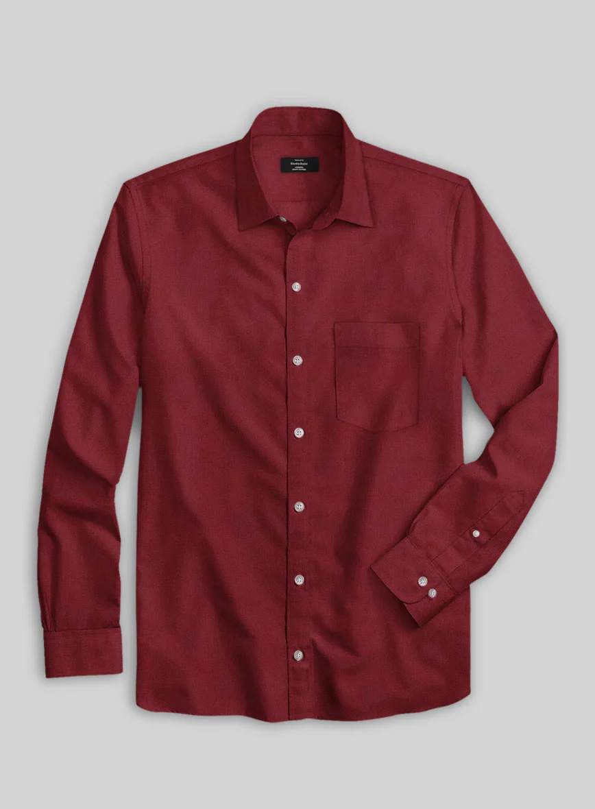 Giza Maroon Cotton Shirt - Image 3