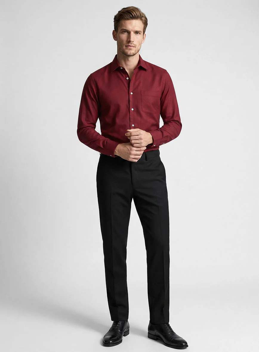Giza Maroon Cotton Shirt - Image 4