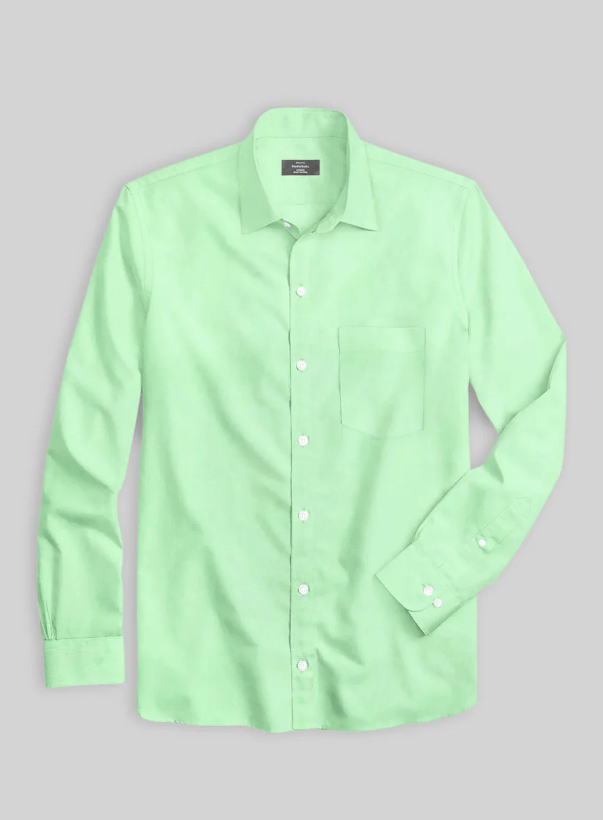 Giza Mint Green Cotton Shirt - Image 3