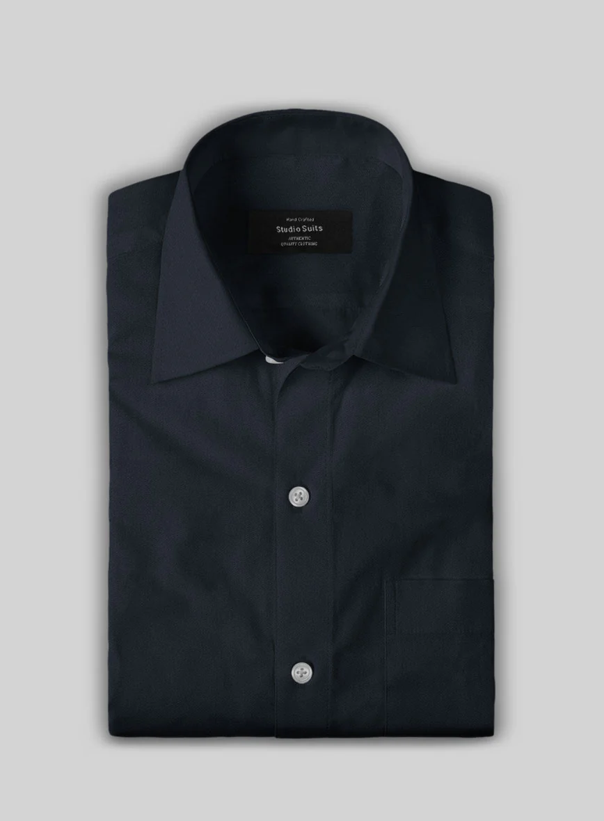 Giza Navy Blue Cotton Shirt - Image 2