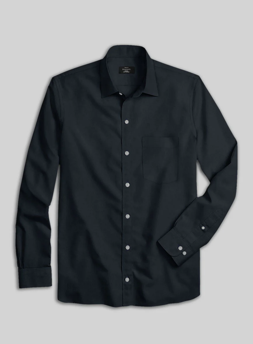 Giza Navy Blue Cotton Shirt - Image 3