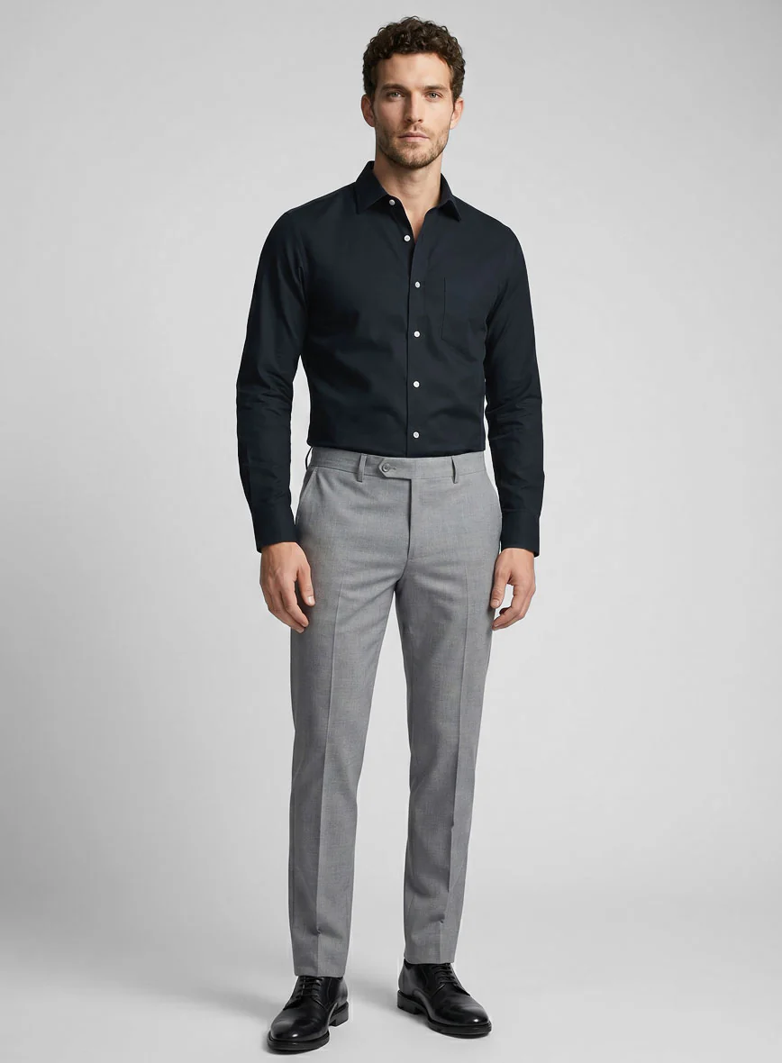 Giza Navy Blue Cotton Shirt - Image 4