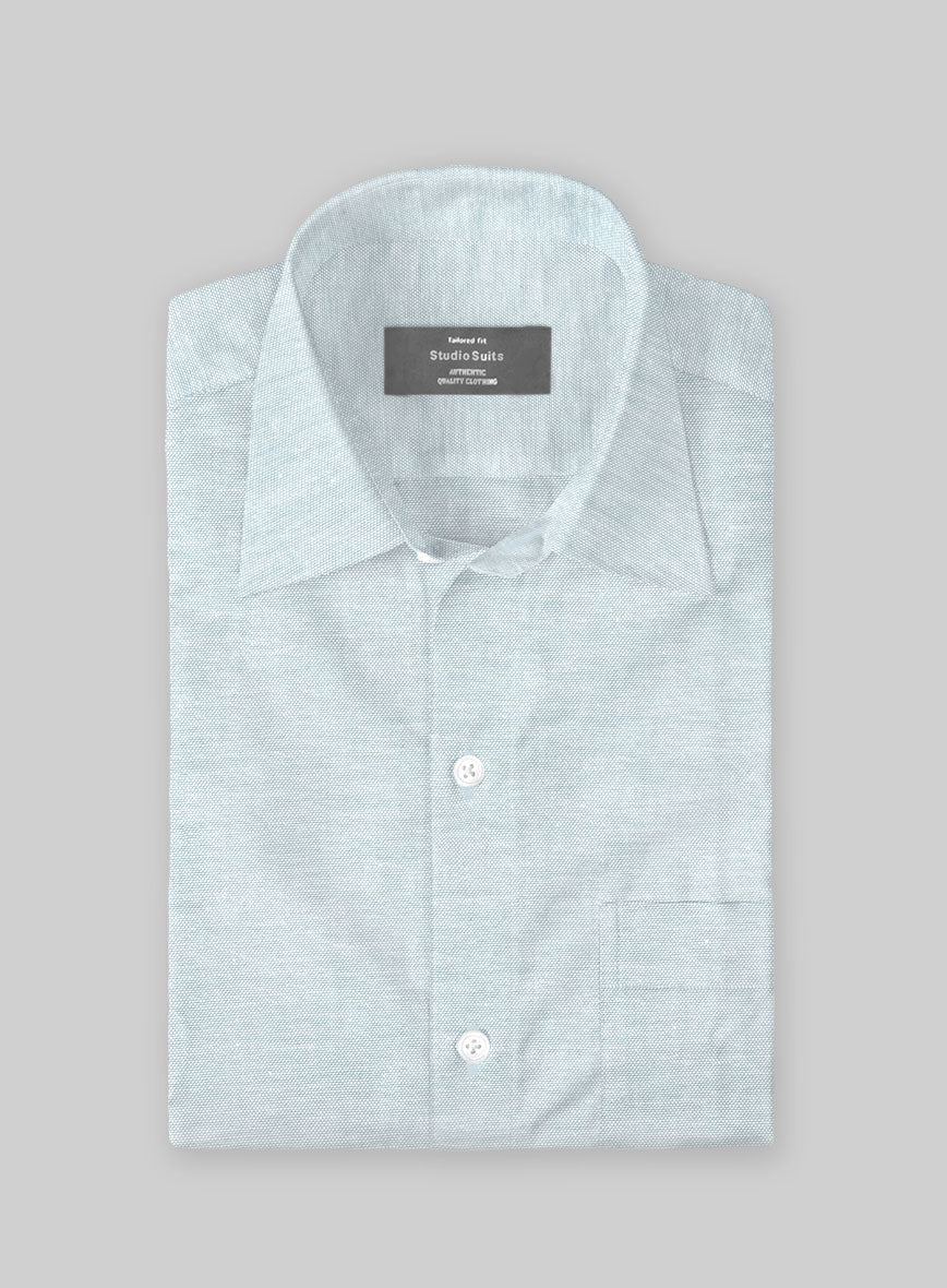 Glacier Silver Dobby Cotton Lycra Shirt - Image 2
