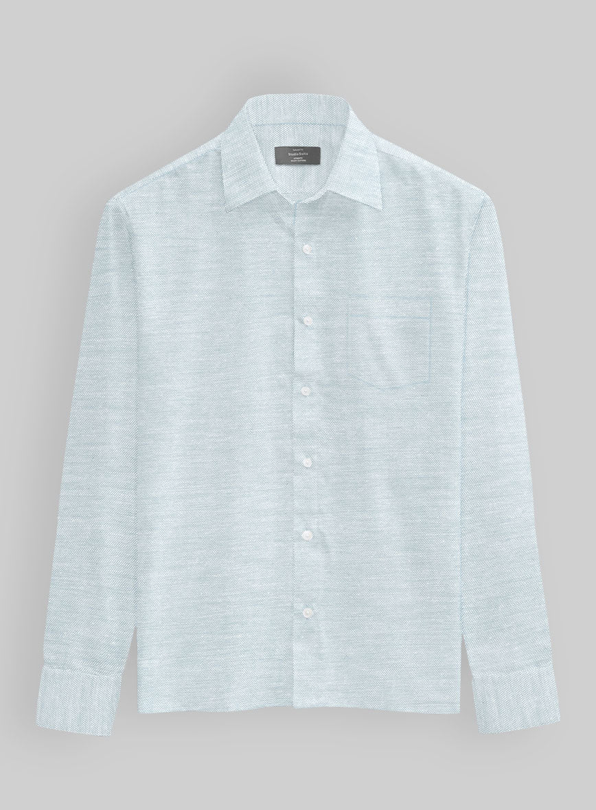 Glacier Silver Dobby Cotton Lycra Shirt - Image 3