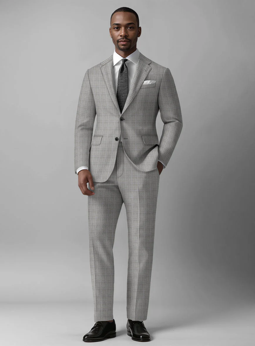 Glen Wool Light Gray Suit - Image 2