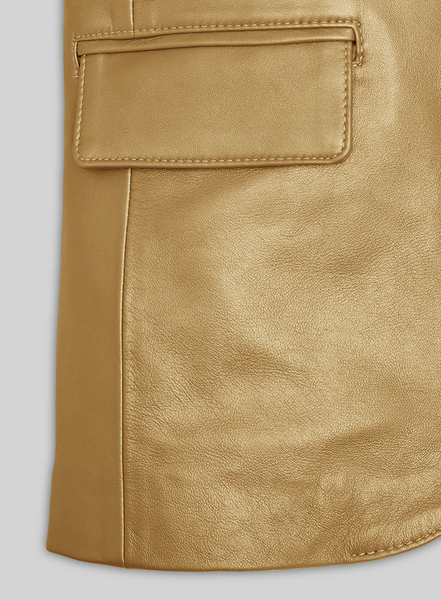 Golden Catwalk Leather Blazer # 2 - Image 3