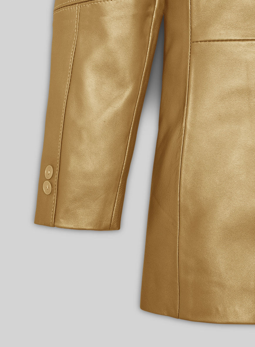 Golden Catwalk Leather Blazer # 2 - Image 5