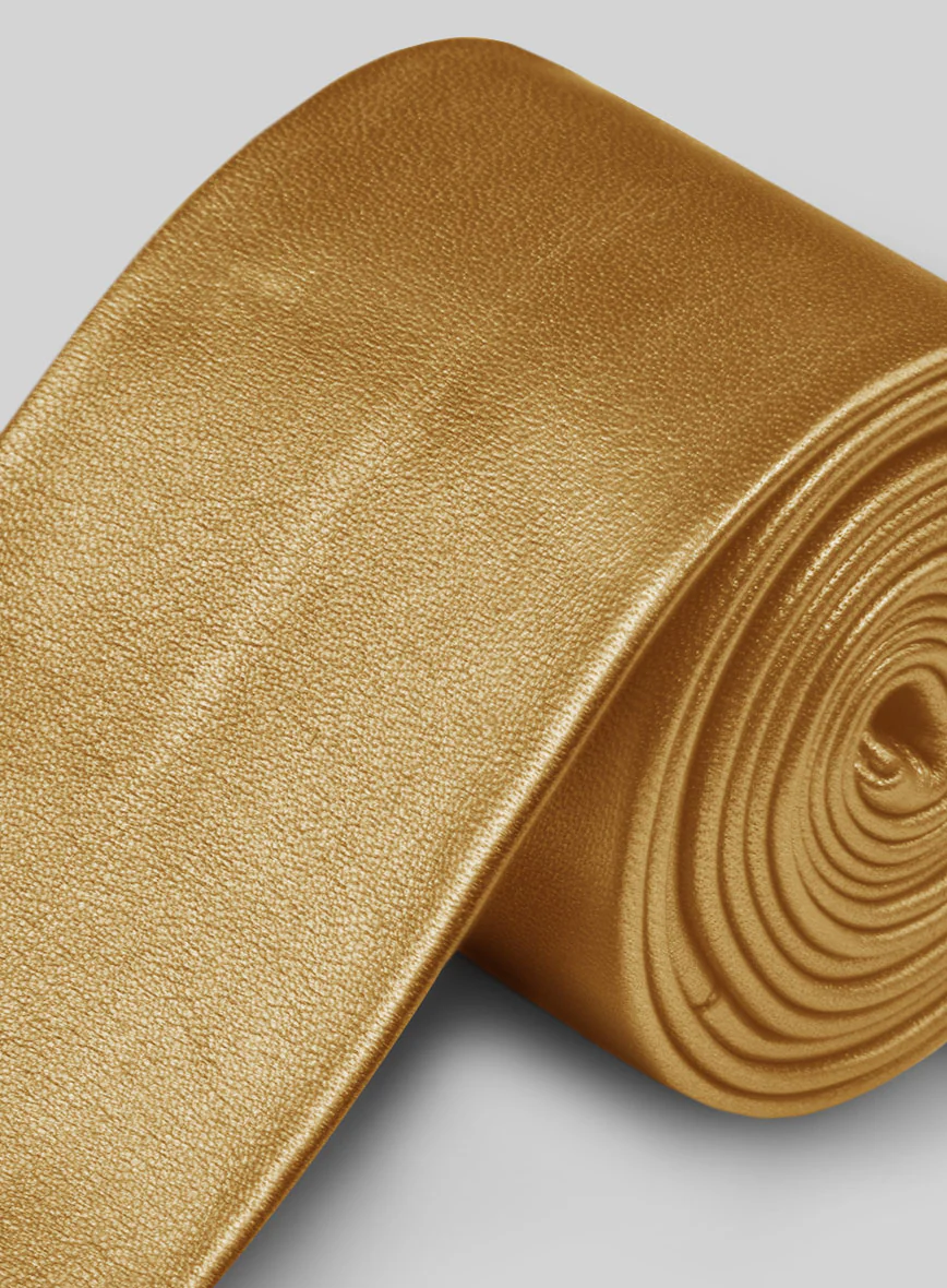 Golden Leather Tie - Image 3