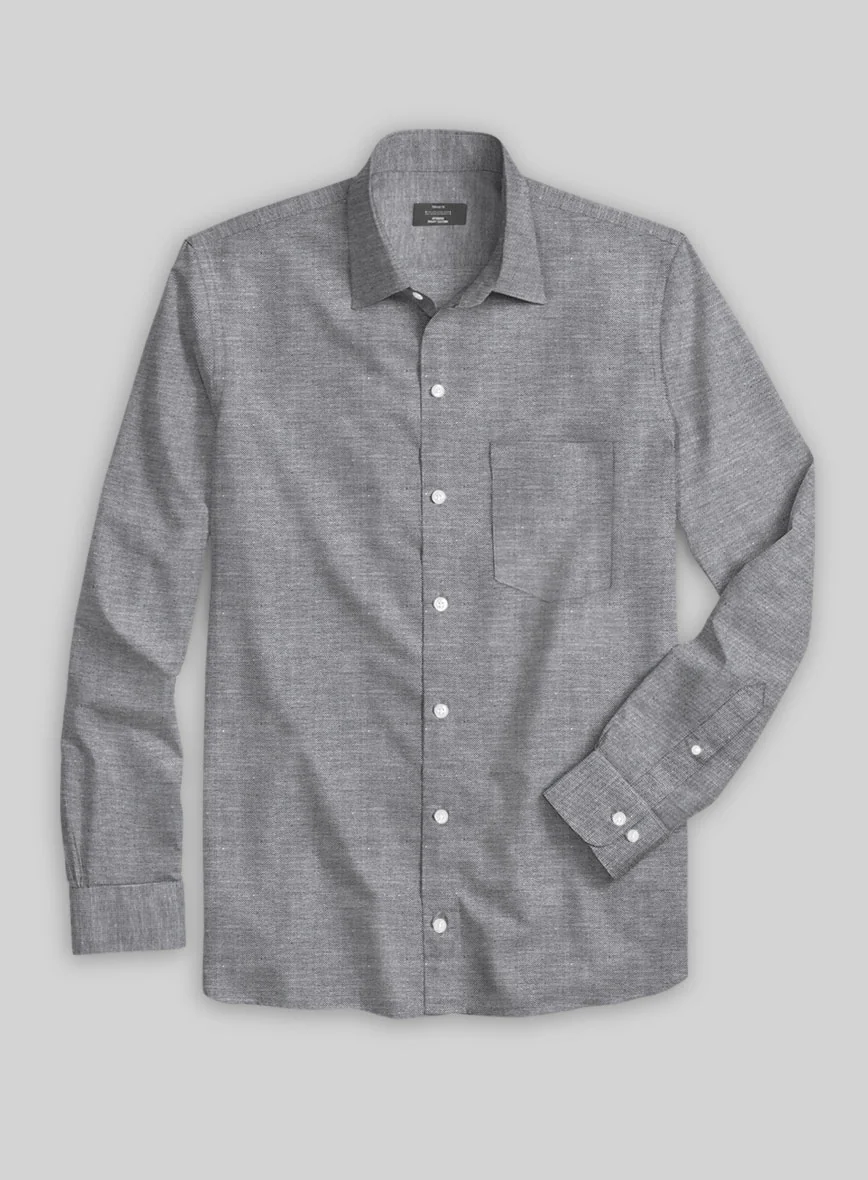 Graphite Oxford Cotton Lycra Shirt - Image 3