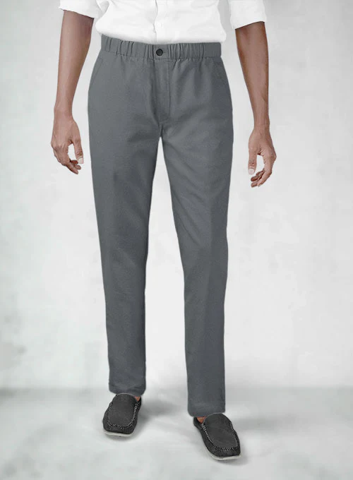 Easy Pants Gray Cotton Canvas - Image 8