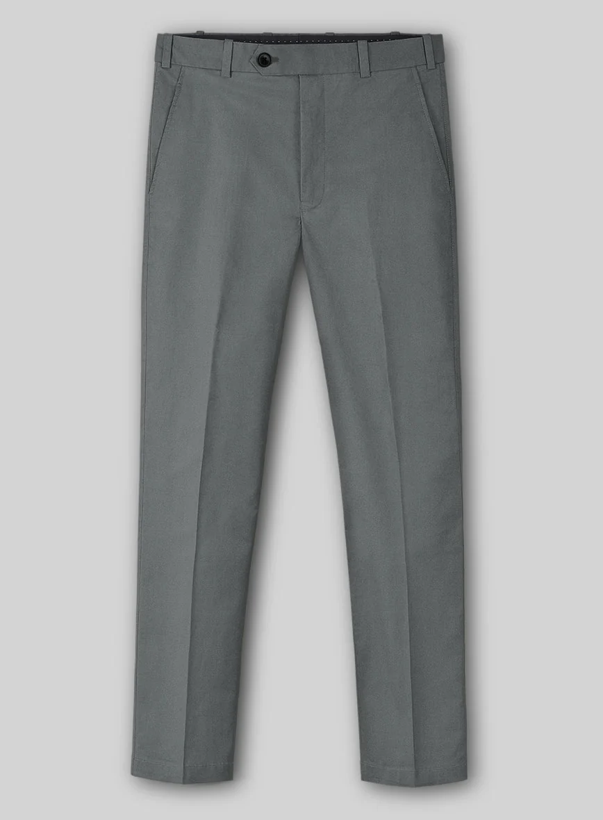 Gray Cotton Power Stretch Chino Pants - Image 2