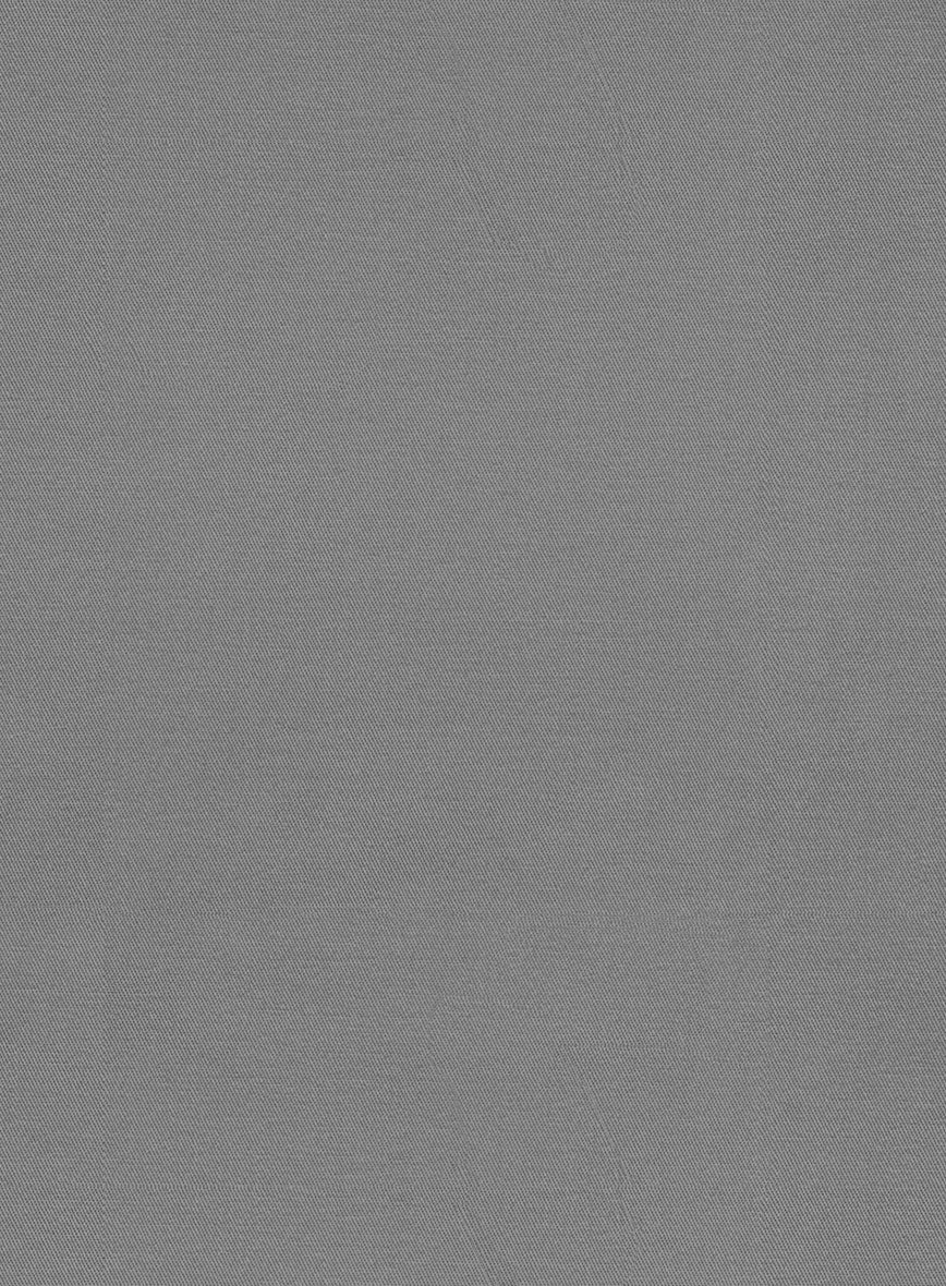 Gray Feather Cotton Canvas Stretch Shorts - Image 5