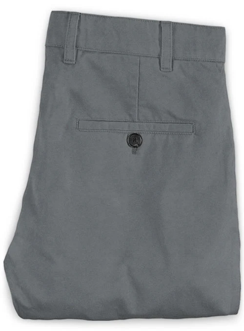 Washed Gray Feather Cotton Canvas Stretch Chino Pants - Image 4