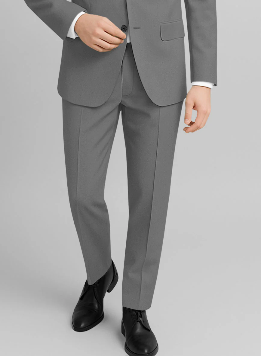 Gray Feather Cotton Canvas Stretch Pants - Image 2