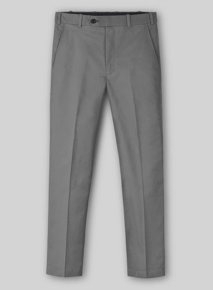 Gray Feather Cotton Canvas Stretch Suit - Image 4