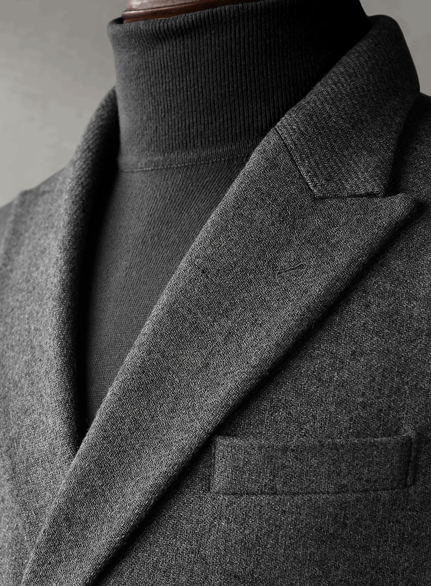 Gray Heavy Tweed Double Breasted Jacket II - Image 2