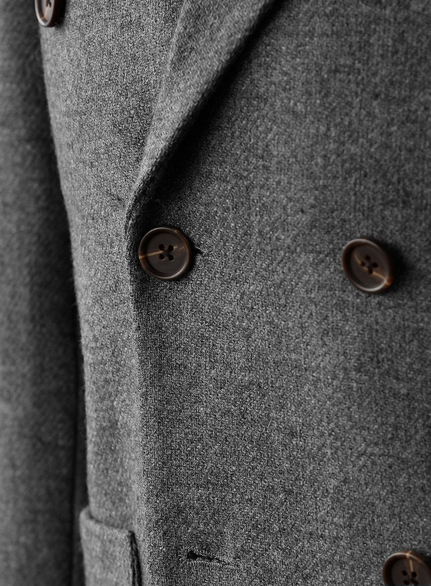 Gray Heavy Tweed Double Breasted Jacket II - Image 3