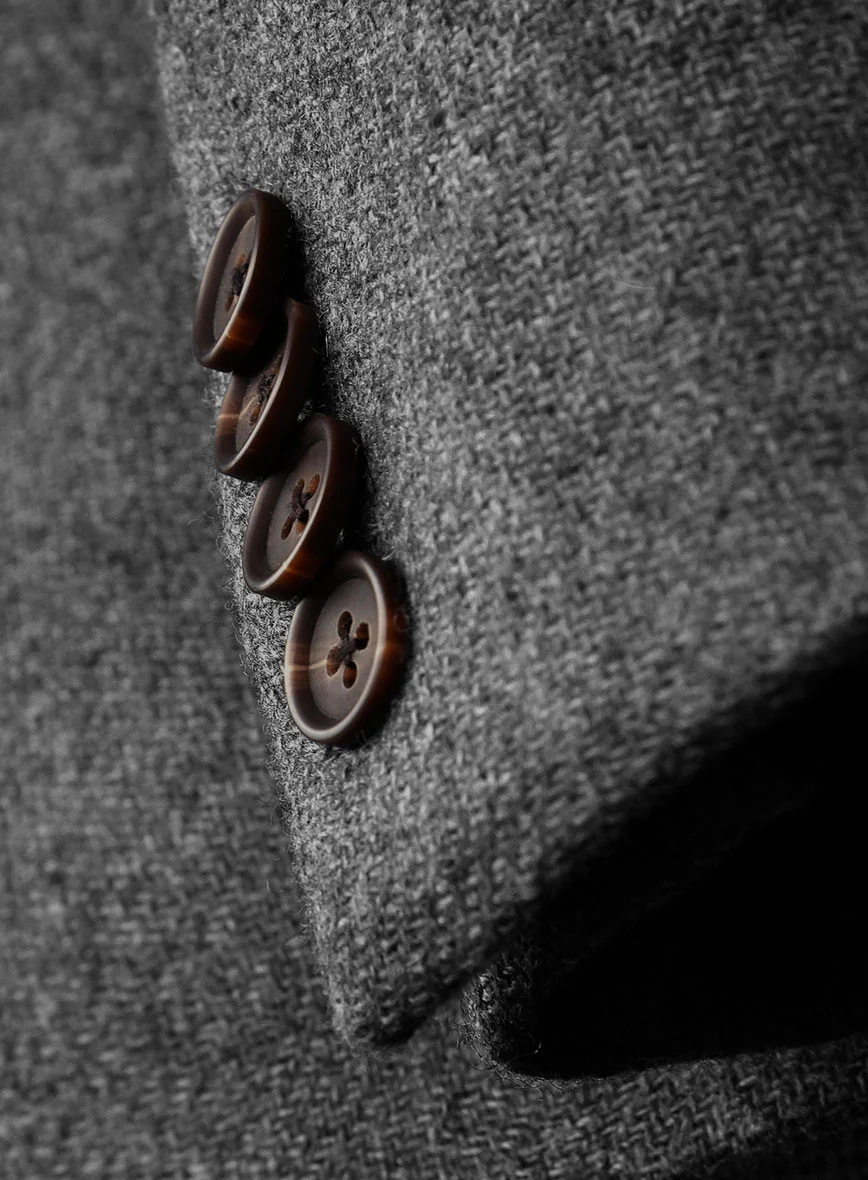 Gray Heavy Tweed Double Breasted Jacket II - Image 4